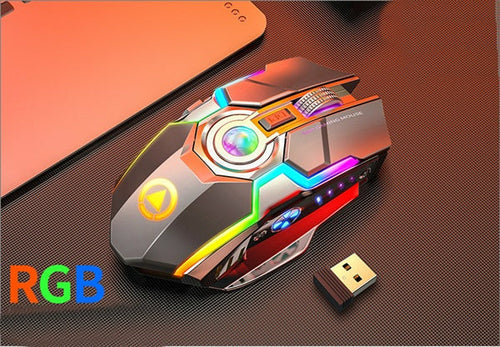 Color Wireless Gaming RGB Rechargeable Mute Button Mouse